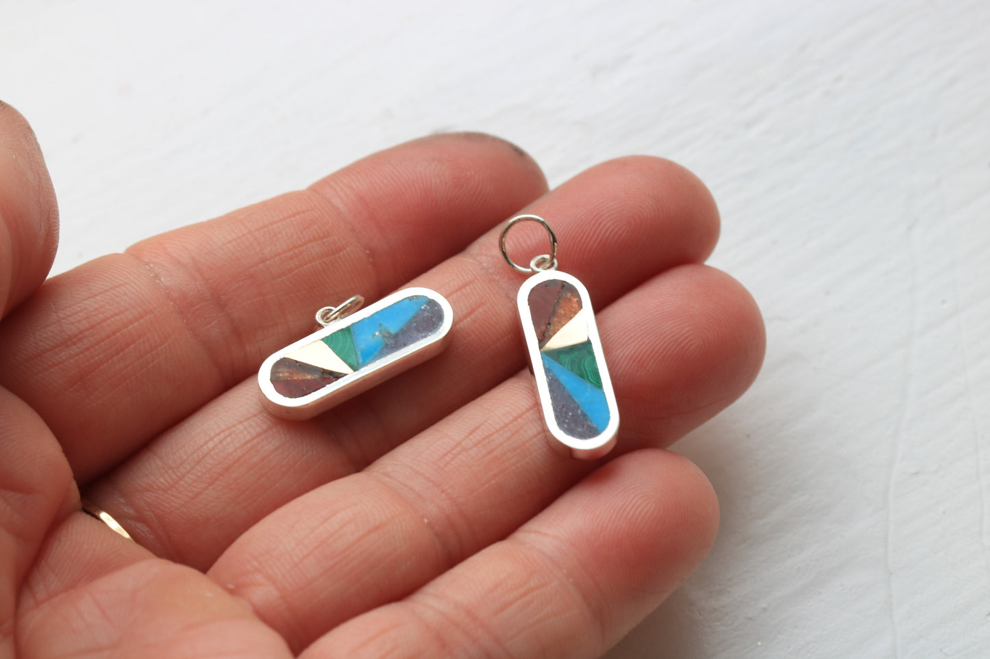 Ovale Rainbow Charm Silver H