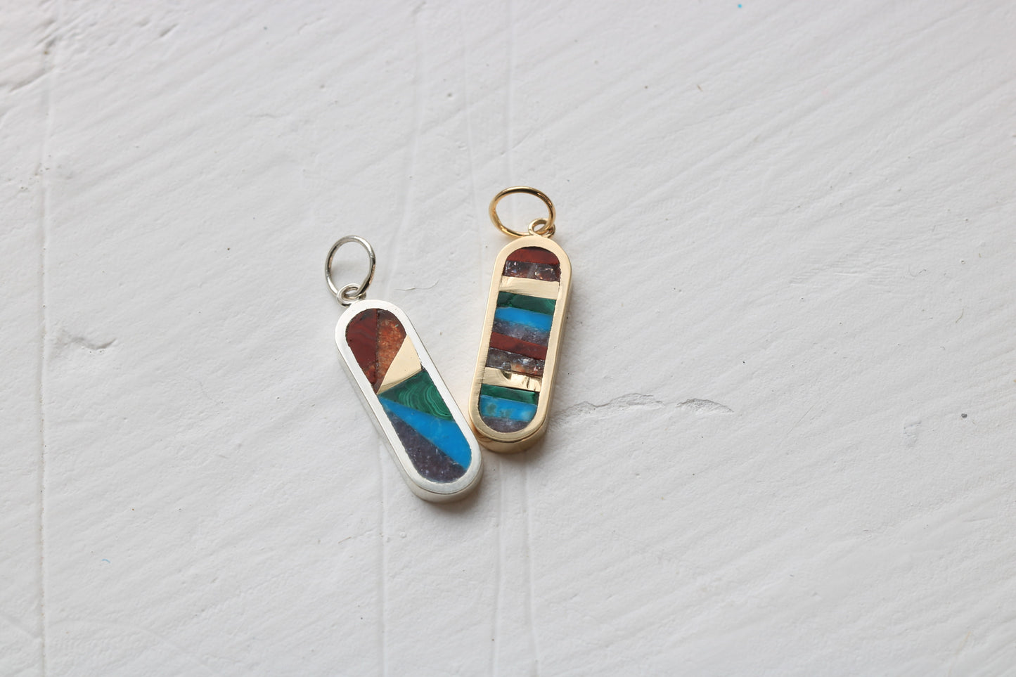 Ovale Rainbow Charm Silver V