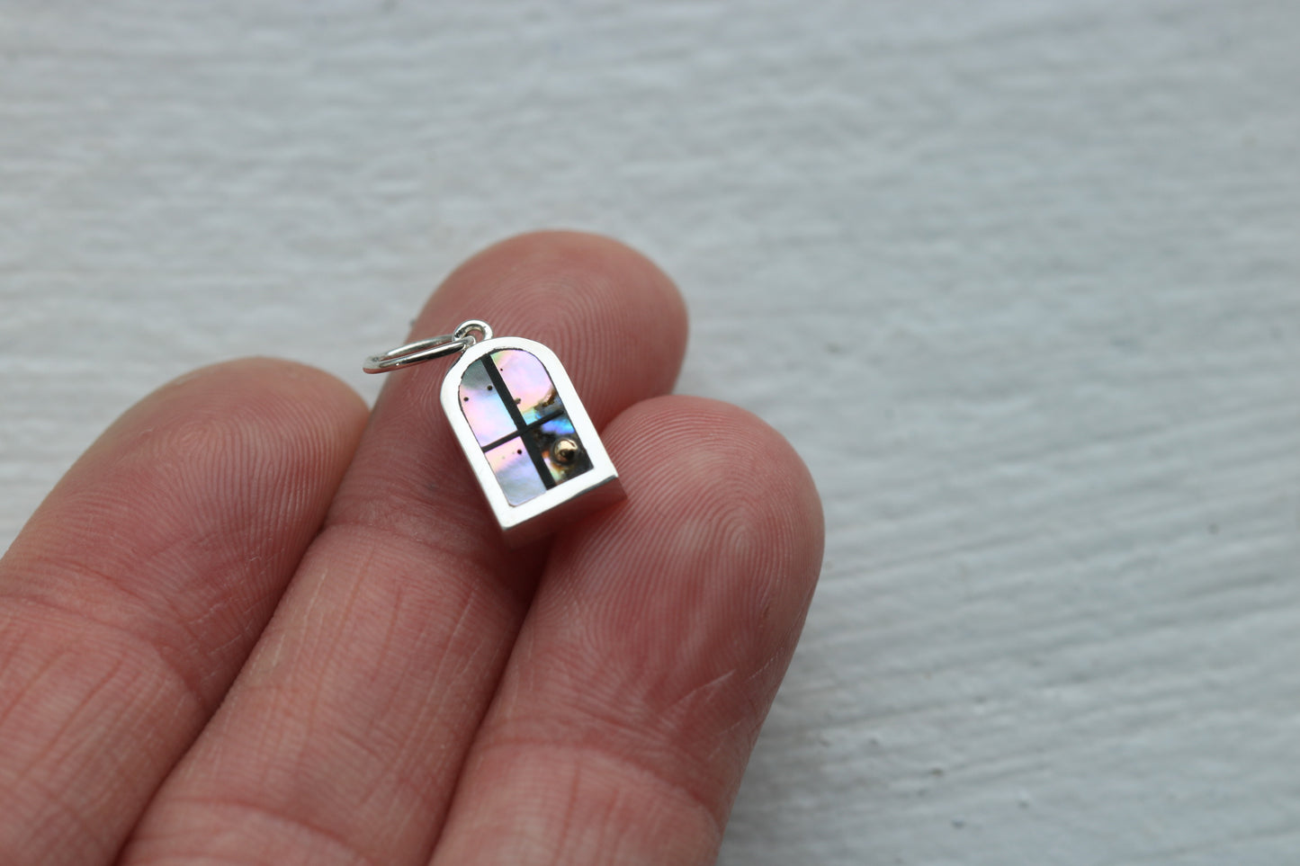 Window Charm Silver, Abalone Sunrise #2