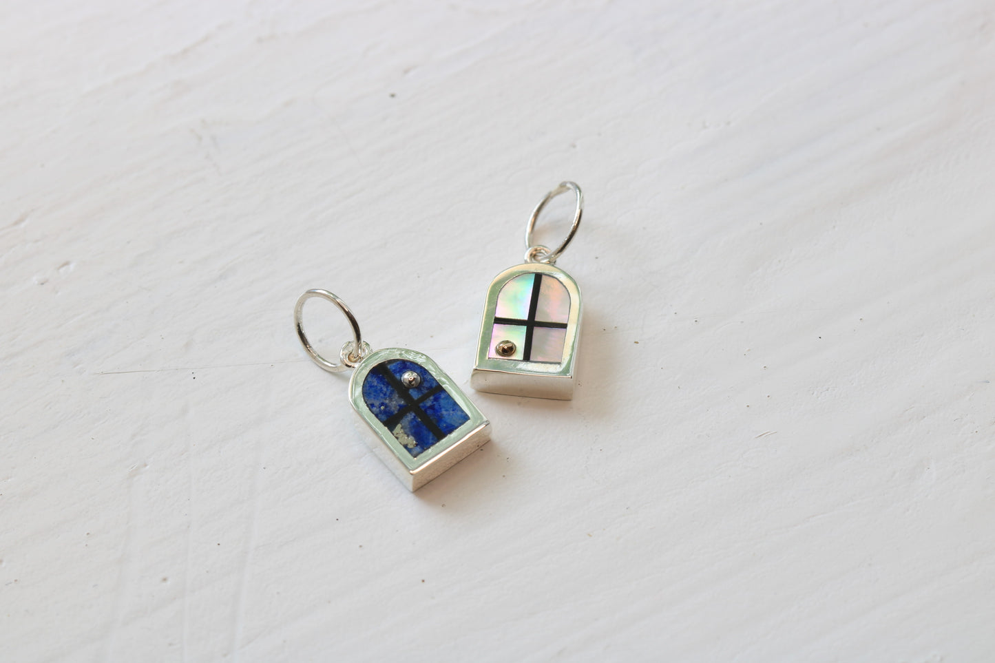 Window Charm Silver, Abalone Sunrise MTO