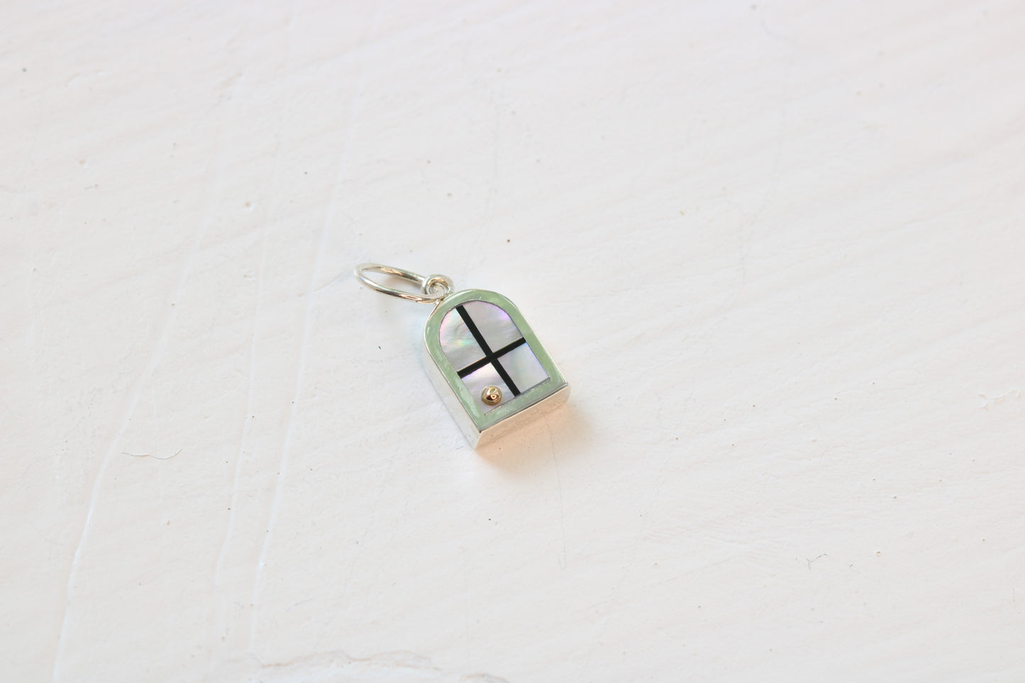 Window Charm Silver, Abalone Sunrise MTO