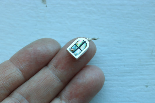 Window Charm Silver, Abalone Sunrise/Sunset #1