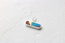 Load image into Gallery viewer, Rainbow Fan Charm horizontal silver
