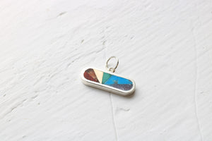 Rainbow Fan Charm horizontal silver