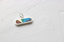 Load image into Gallery viewer, Rainbow Fan Charm horizontal silver
