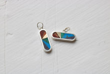 Load image into Gallery viewer, Rainbow Fan Charm vertical silver
