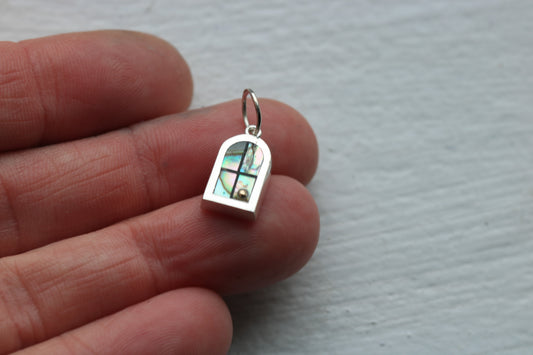 Window Charm Silver, Abalone Sunrise #1
