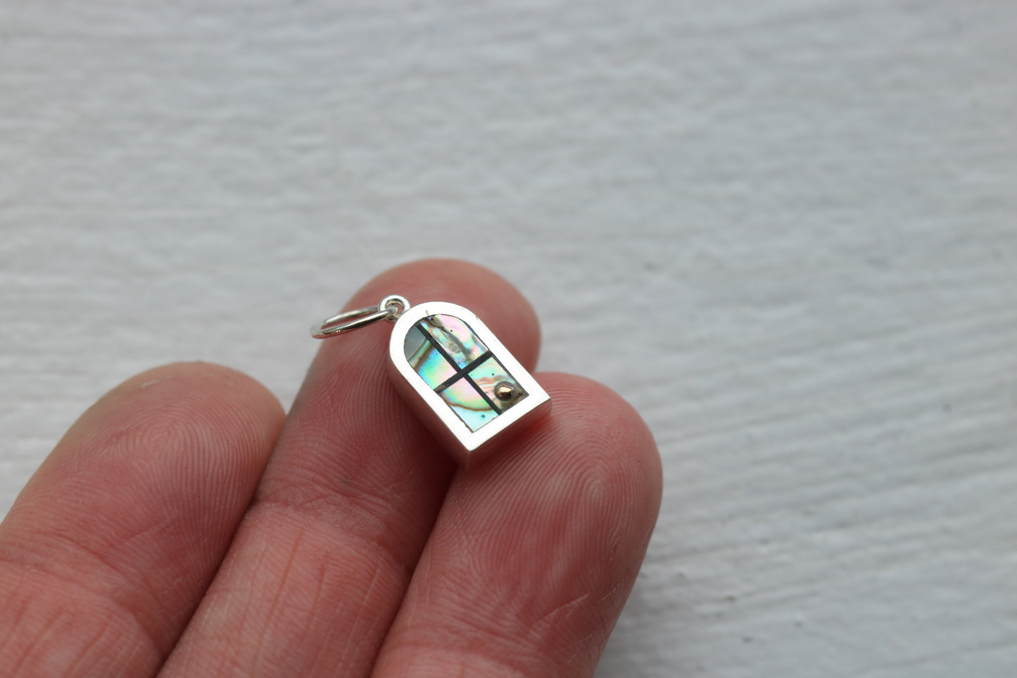 Window Charm Silver, Abalone Sunrise #1