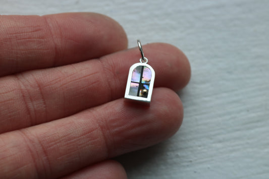 Window Charm Silver, Abalone Sunrise #2