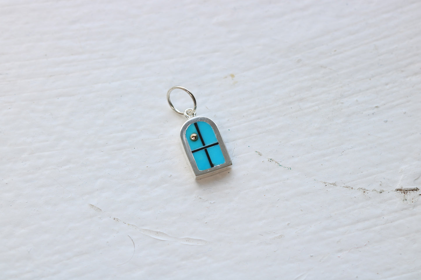 Window Charm Silver, Turquoise Day