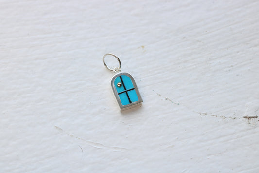 Window Charm Silver, Turquoise Day