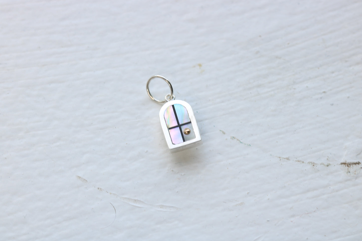 Window Charm Silver, Abalone Sunrise MTO