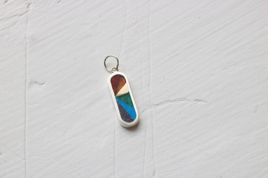 Ovale Rainbow Charm Silver V