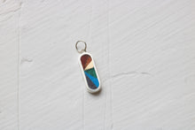 Load image into Gallery viewer, Rainbow Fan Charm vertical silver
