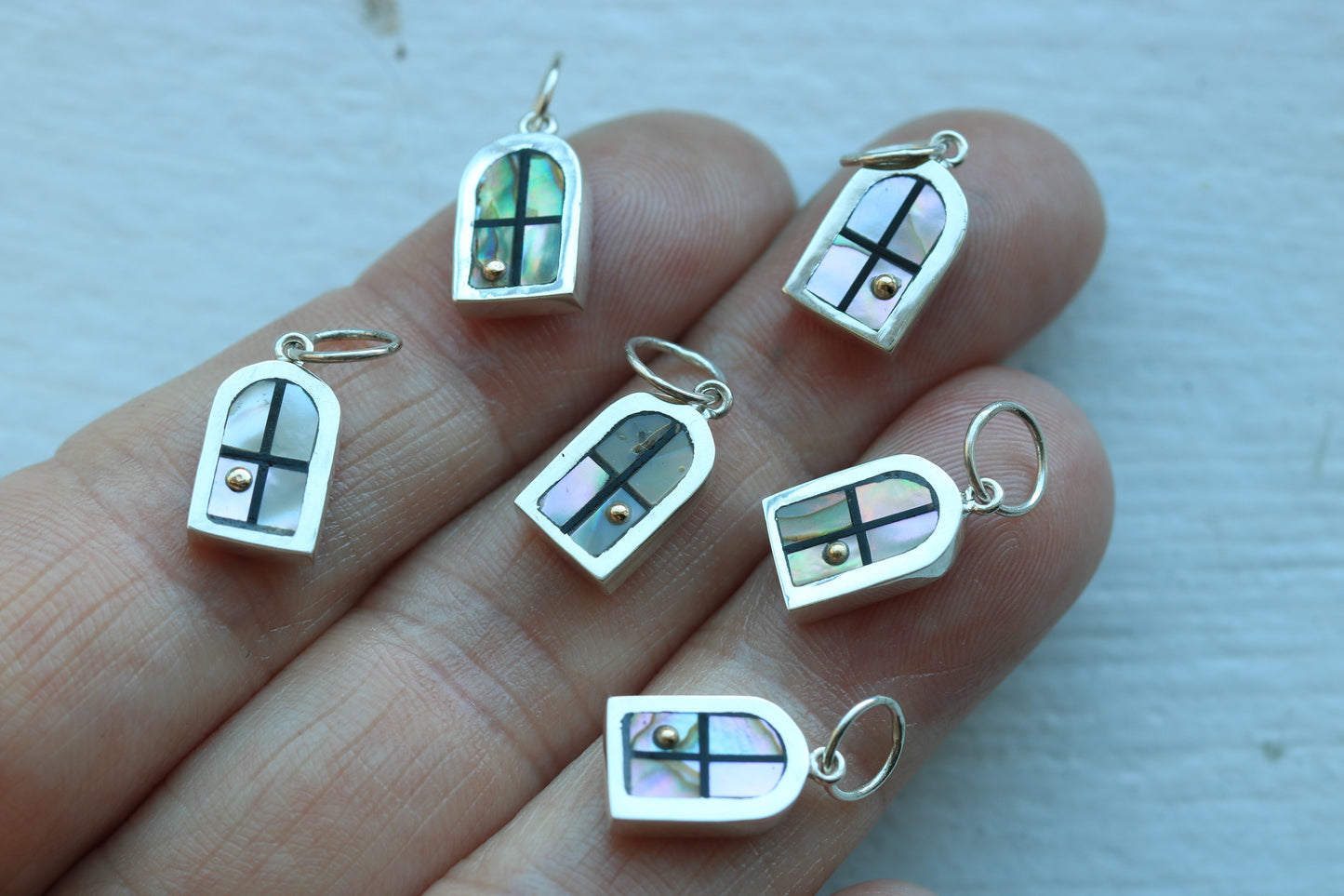 Window Charm Silver, Abalone Sunrise/Sunset #5