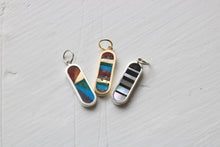 Load image into Gallery viewer, Rainbow Fan Charm vertical silver
