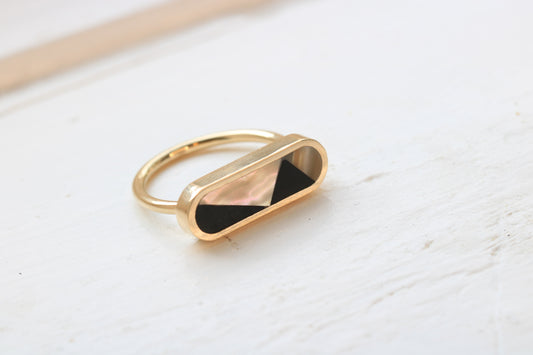 Ovale Geo Ring A&B Gold MTO
