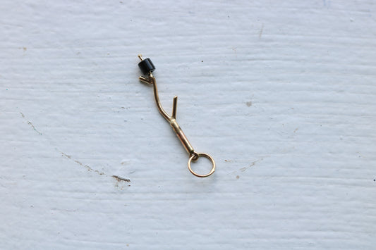 14k yellow gold branch onyx marshmallow bead.